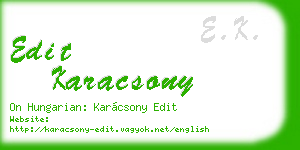 edit karacsony business card